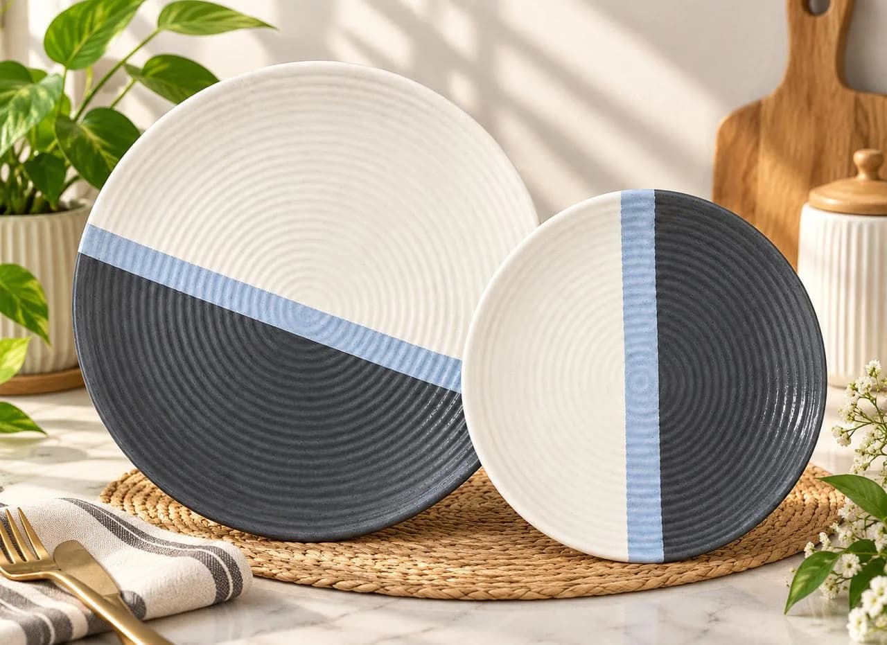 PLATE TRI COLOR BLACK