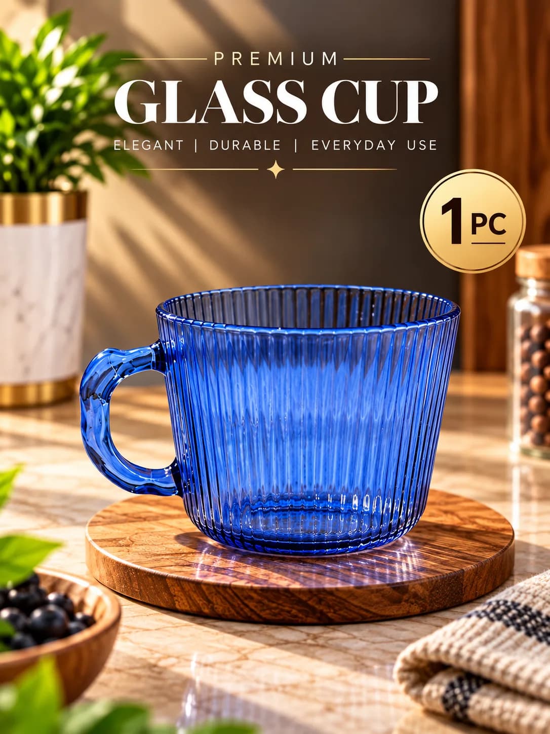 DQ7002 MUG 1PC GLASS PURPLE